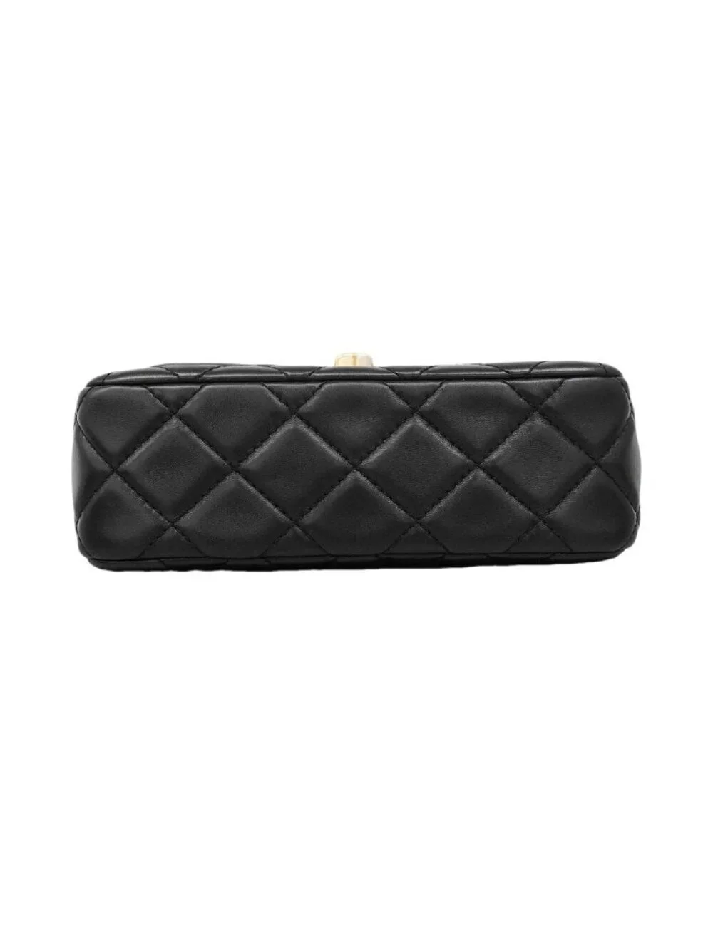 Chanel Shoulder Bag Quilted Lambskin Black Gold